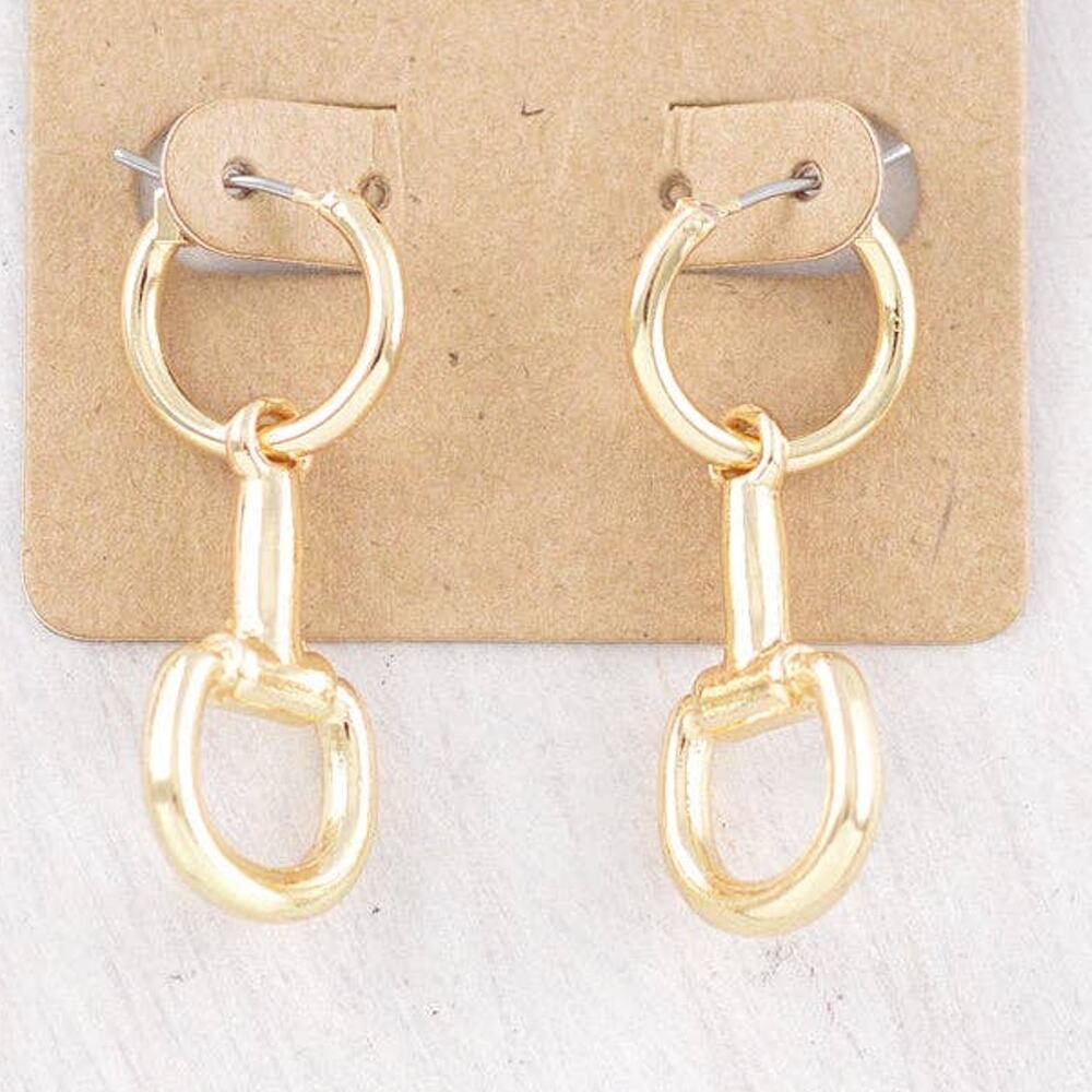 Horse Bit Hoop Earrings – Gold Tone